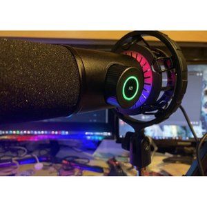 USB Gaming Microphone, RGB Dynamic Mic for PC, with Tap-to-Mute Button